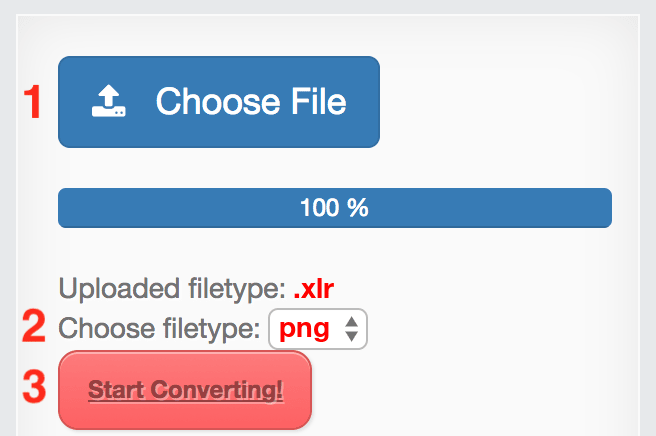 How to convert XLR files online to PNG